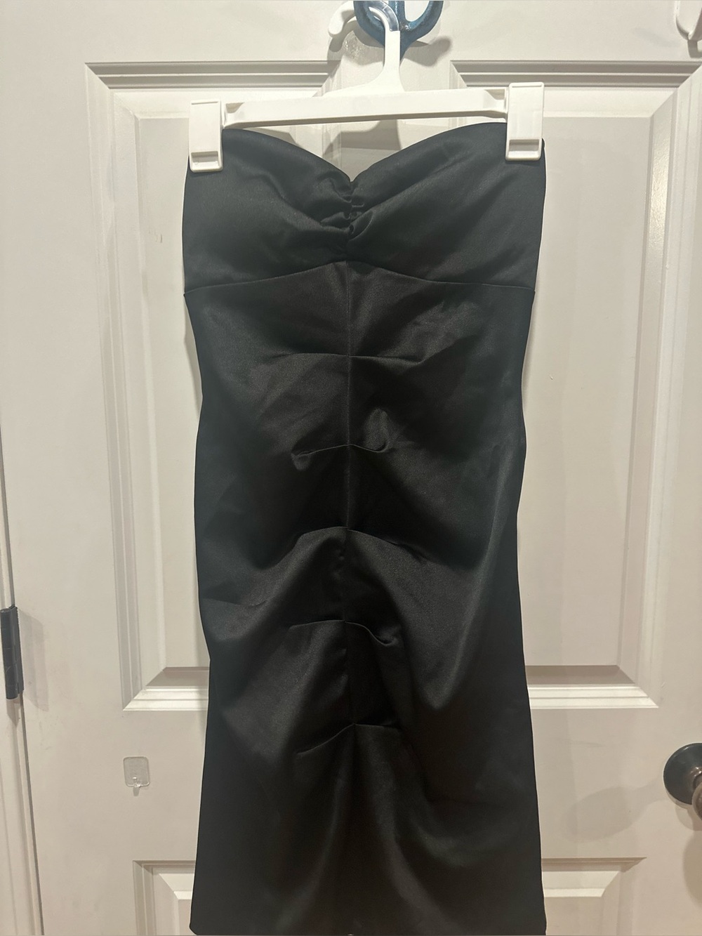 Jump Apparel Size 3/4 Vintage Y2K Strapless Black Cocktail Ruched Bodycon Dress